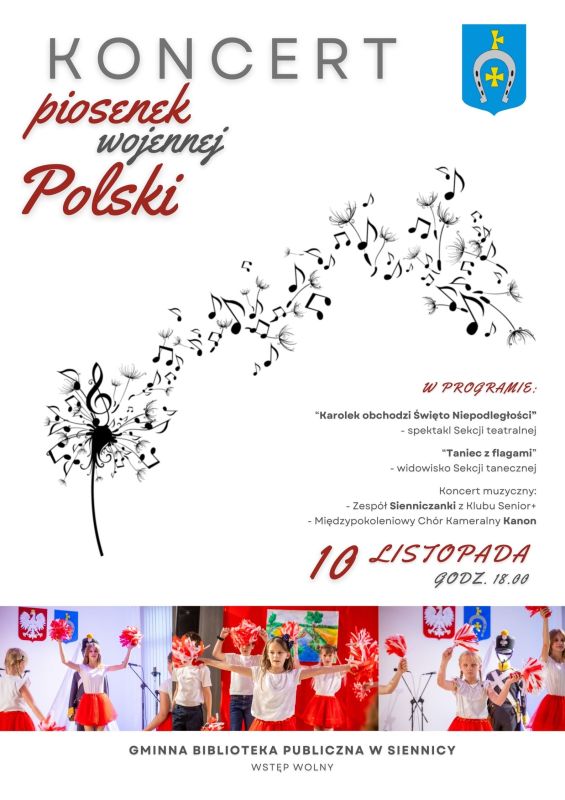 Zaproszenie na Koncert Piosenek Wojennej Polski.